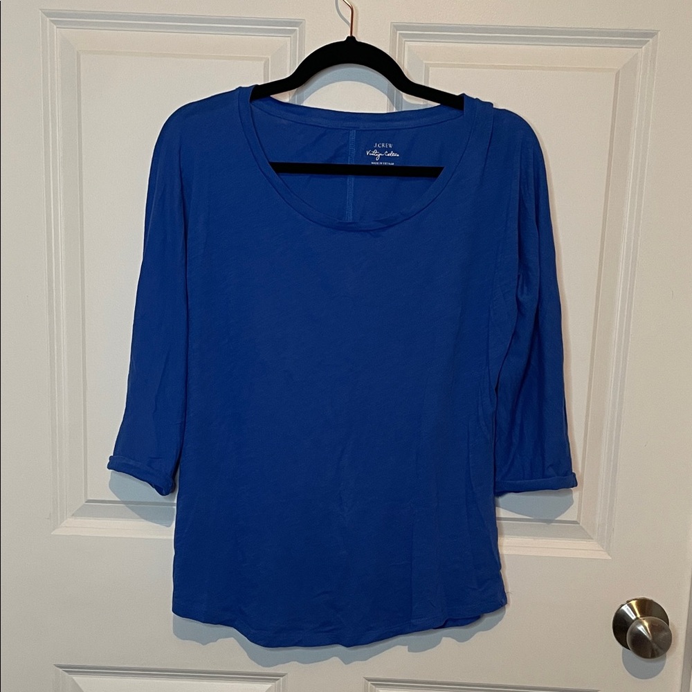 J. Crew Cobalt Blue Women's Vintage Collection Long Sleeve Size Medium